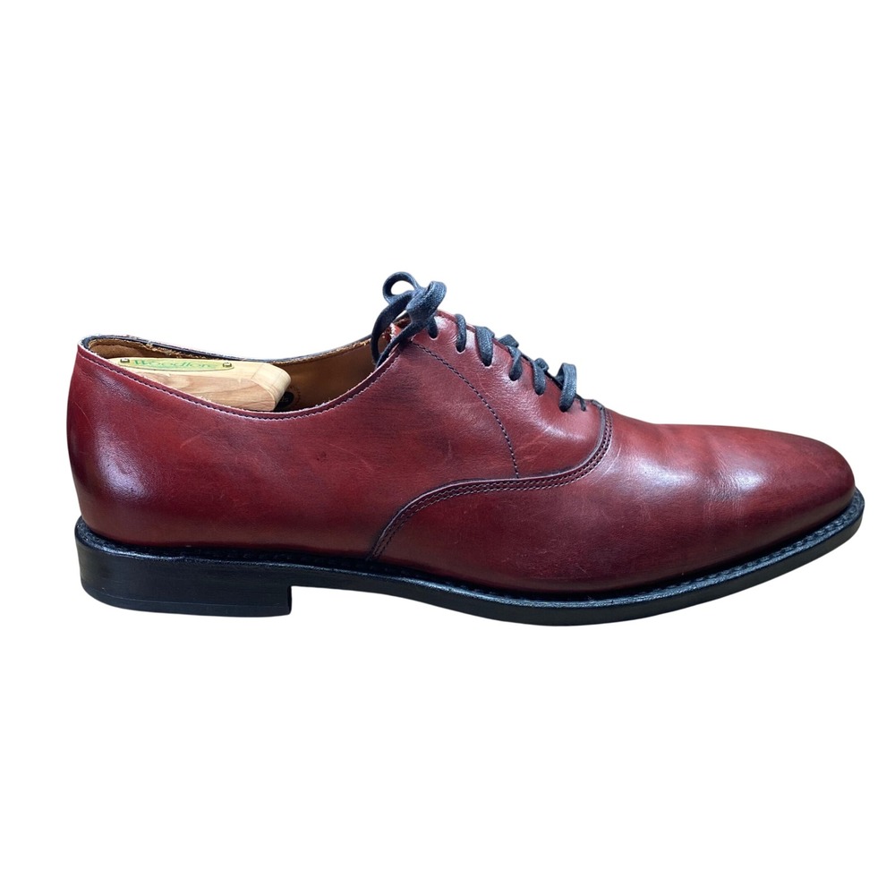 Allen Edmonds Carlyle Oxford Mens 10.5 B Chili Burgundy USA Leather Shoes 8836